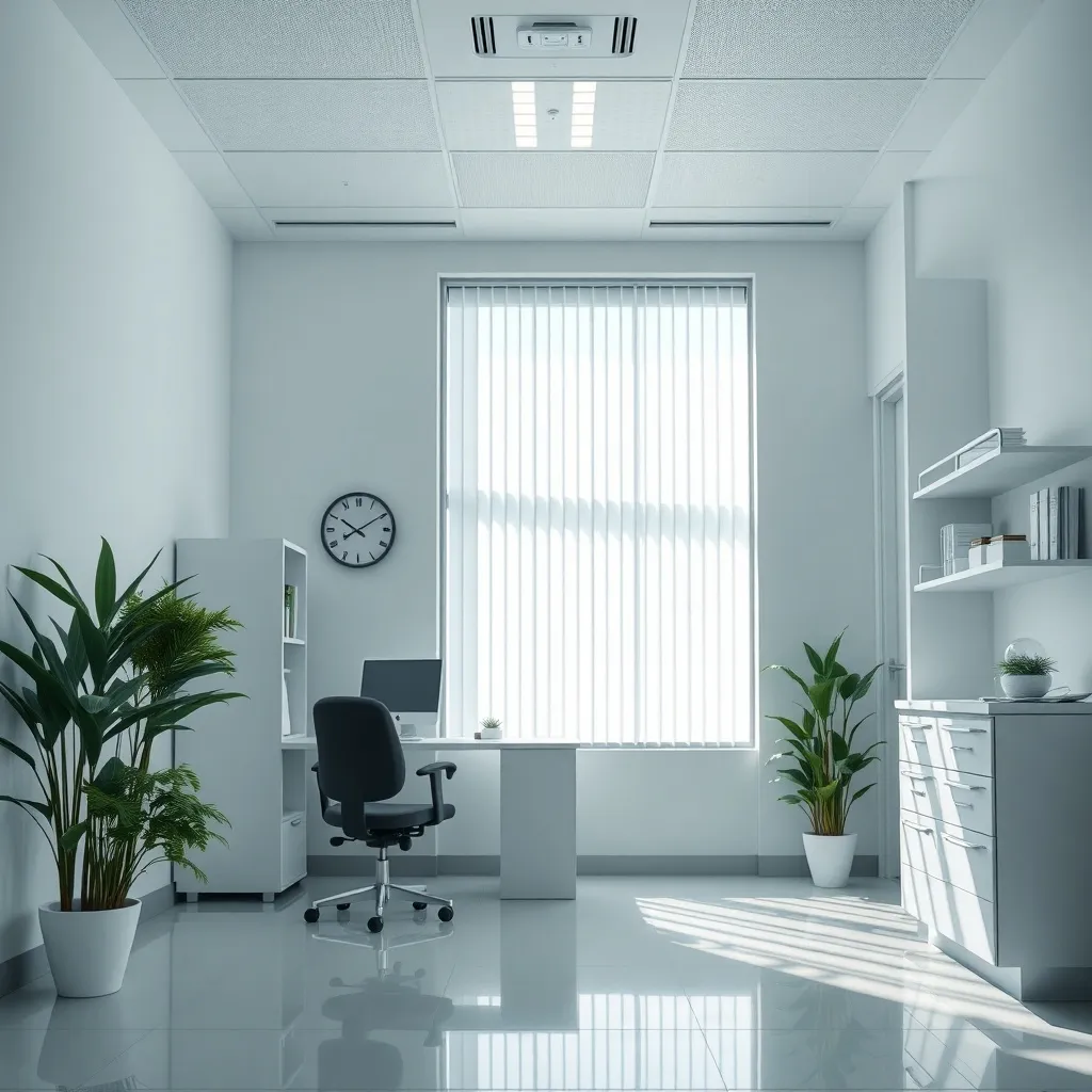 A modern medical office interior, soft lighting, professiona